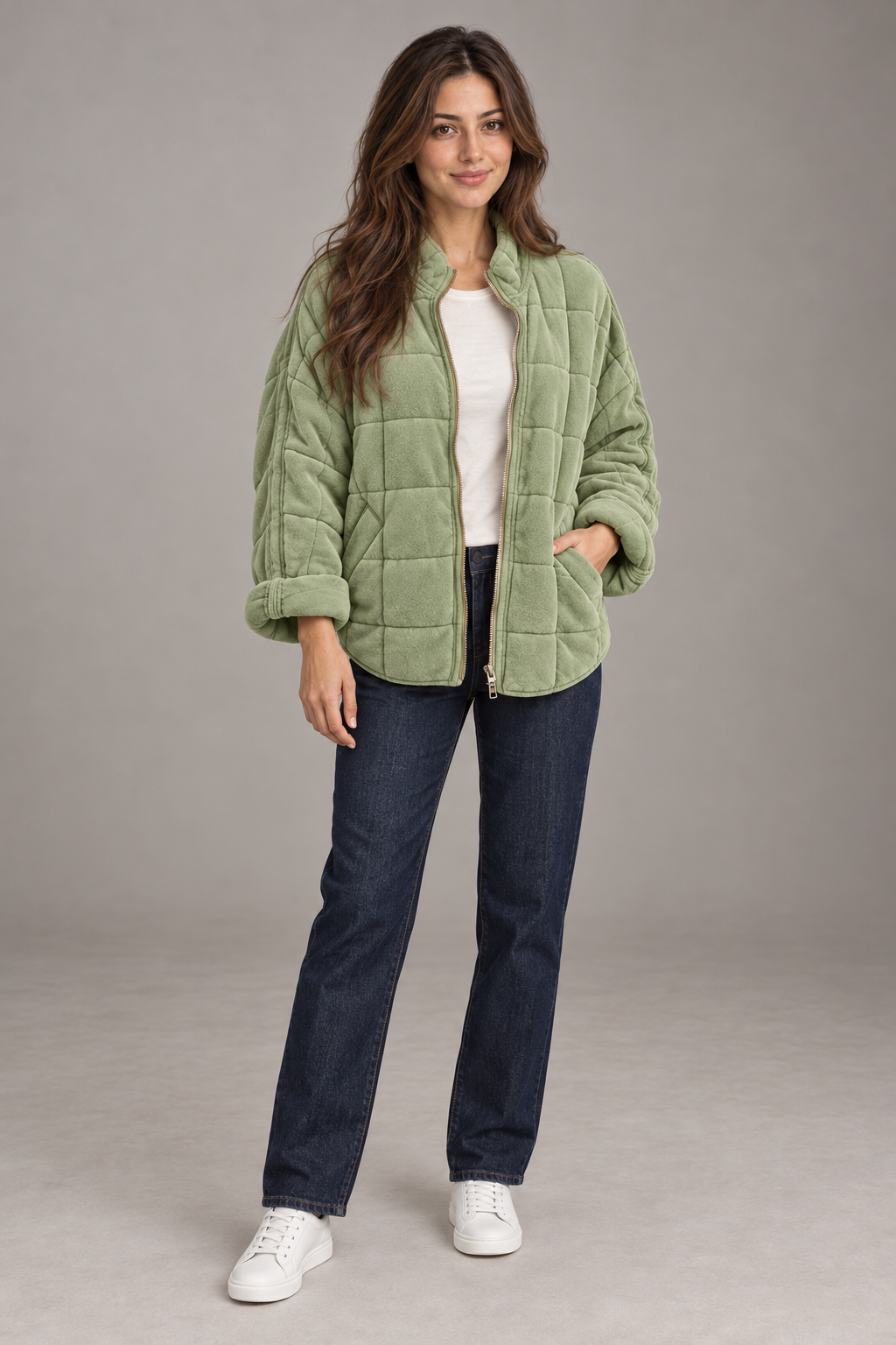 Bloodnew – Manteau zippé – Vert – full
