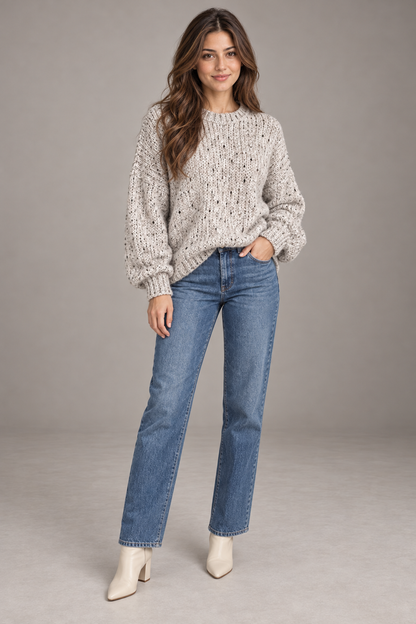Bloodnew – Pull à pois – Gris – full
