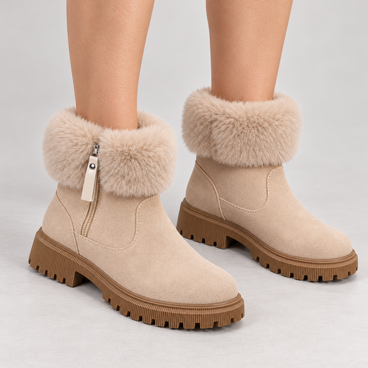 Bloodnew – Bottes de neige fourrées zippées – Beige – porté – hero – cJUebz
