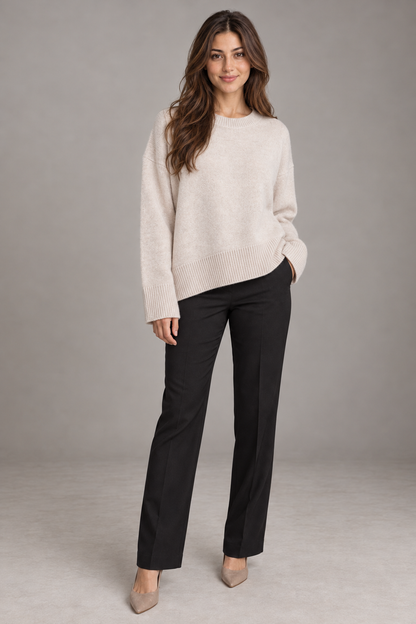 Bloodnew – Pull épais en maille – Abricot – full