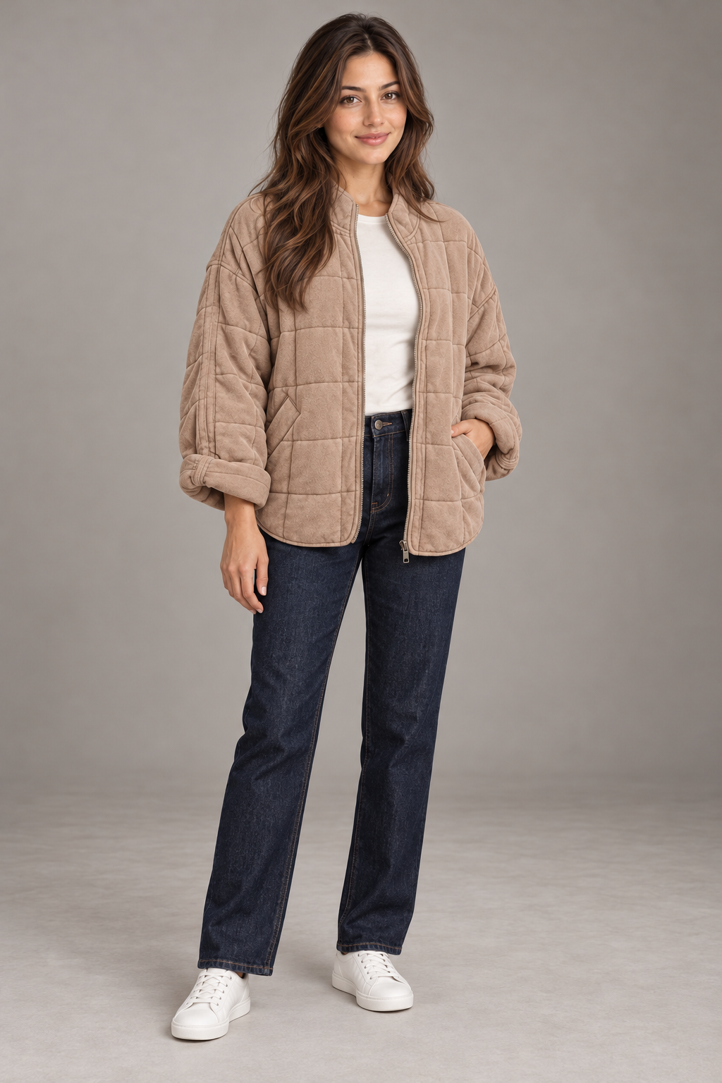 Bloodnew – Manteau zippé – Kaki – full