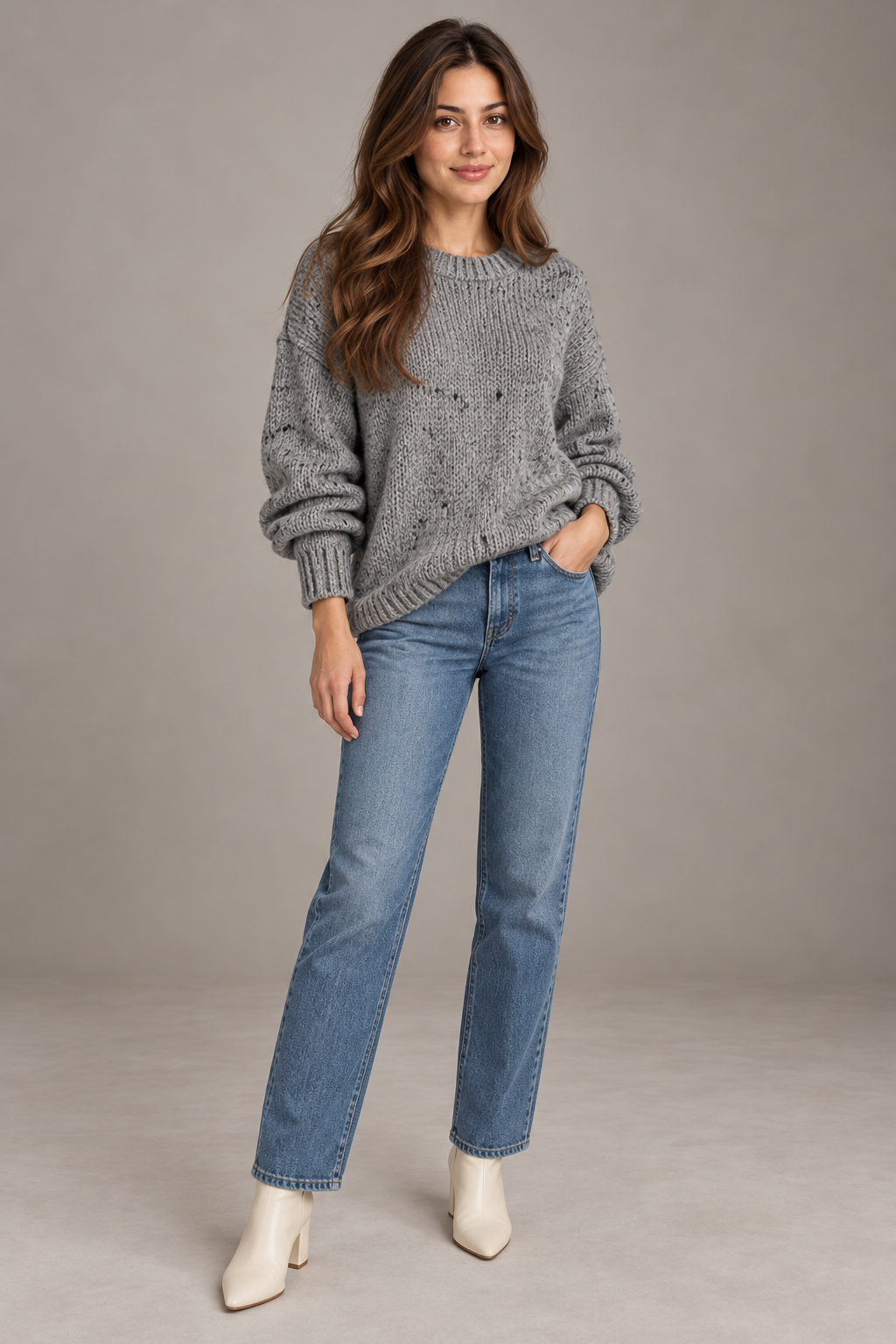 Bloodnew – Pull à pois – Gris foncé – full