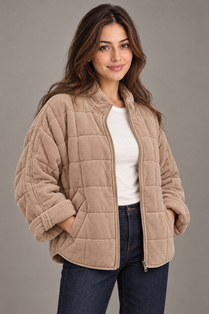 Bloodnew – Manteau zippé – Kaki – close