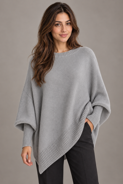 Bloodnew – Pull épais en maille – Gris clair – close