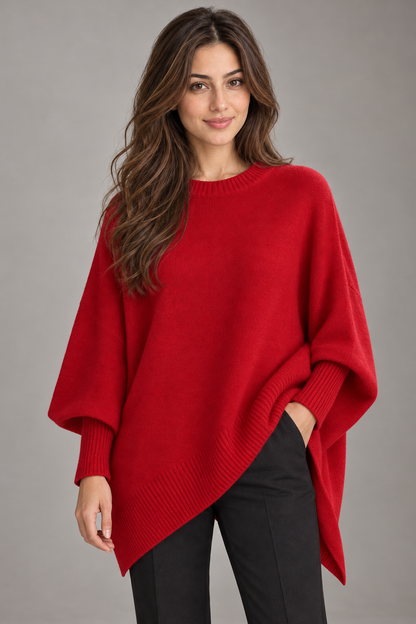 Bloodnew – Pull épais en maille – Rouge – close