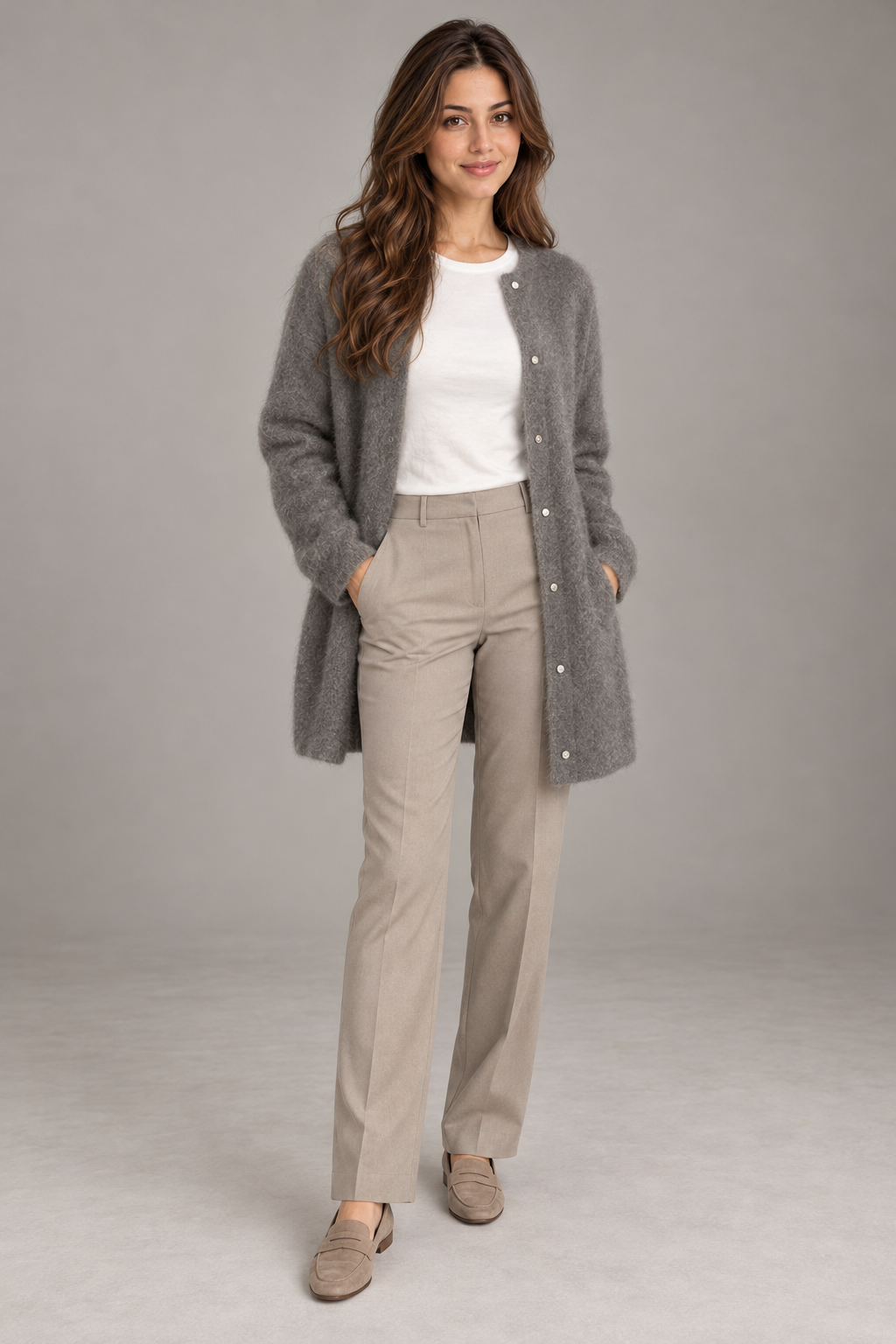 Bloodnew – Gilet boutonné – Gris – full