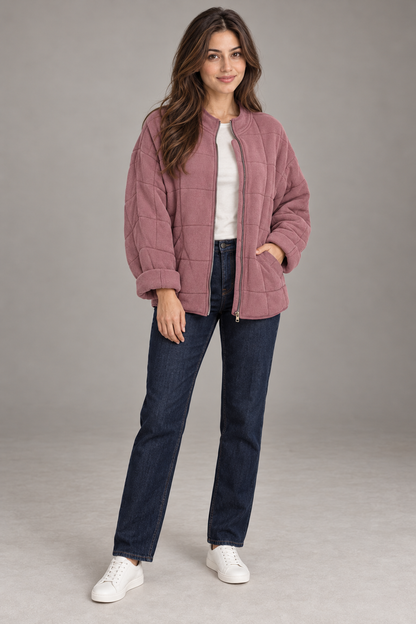 Bloodnew – Manteau zippé – Rose – full