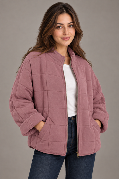 Bloodnew – Manteau zippé – Rose – close