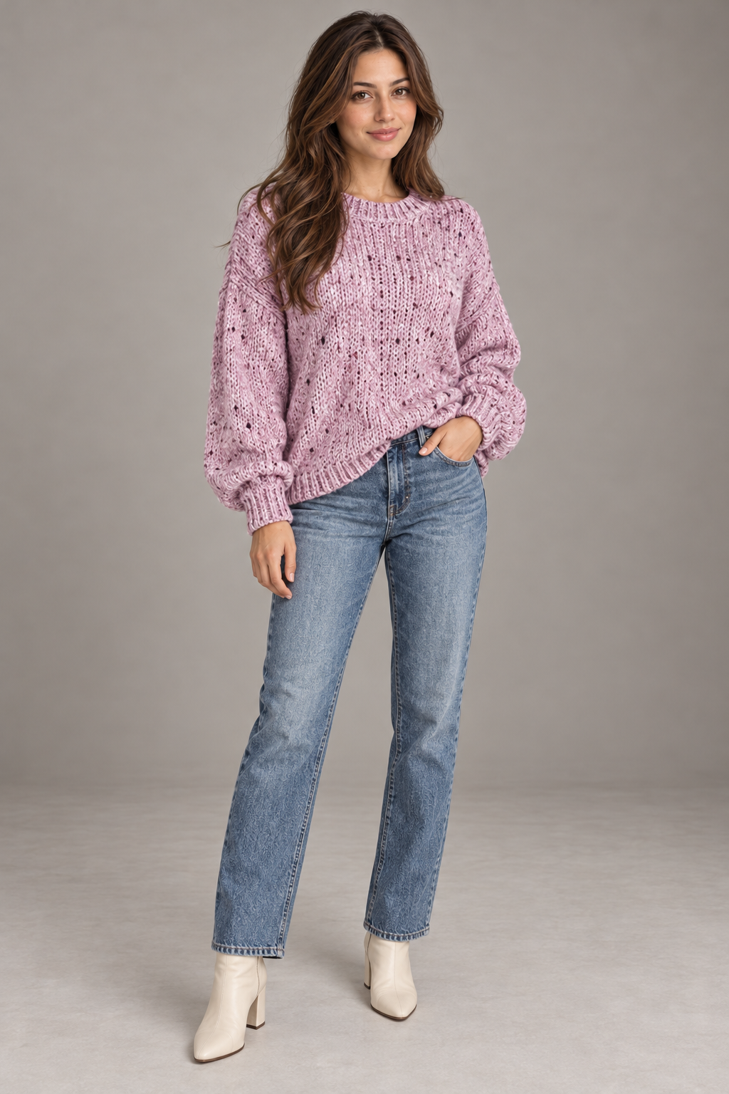 Bloodnew – Pull à pois – Rose – full