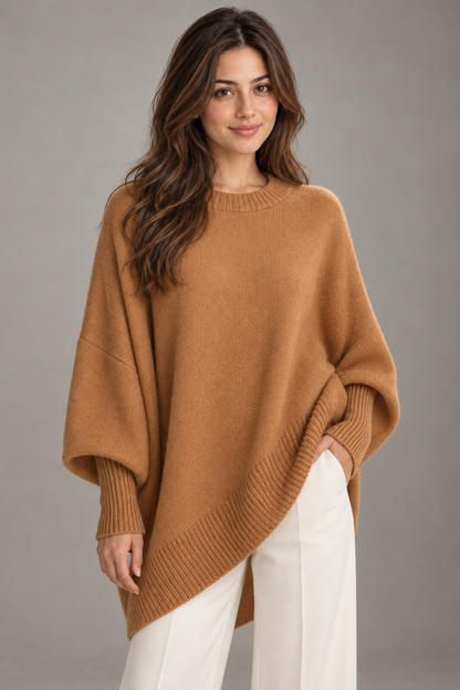 Bloodnew – Pull épais en maille – Camel – close
