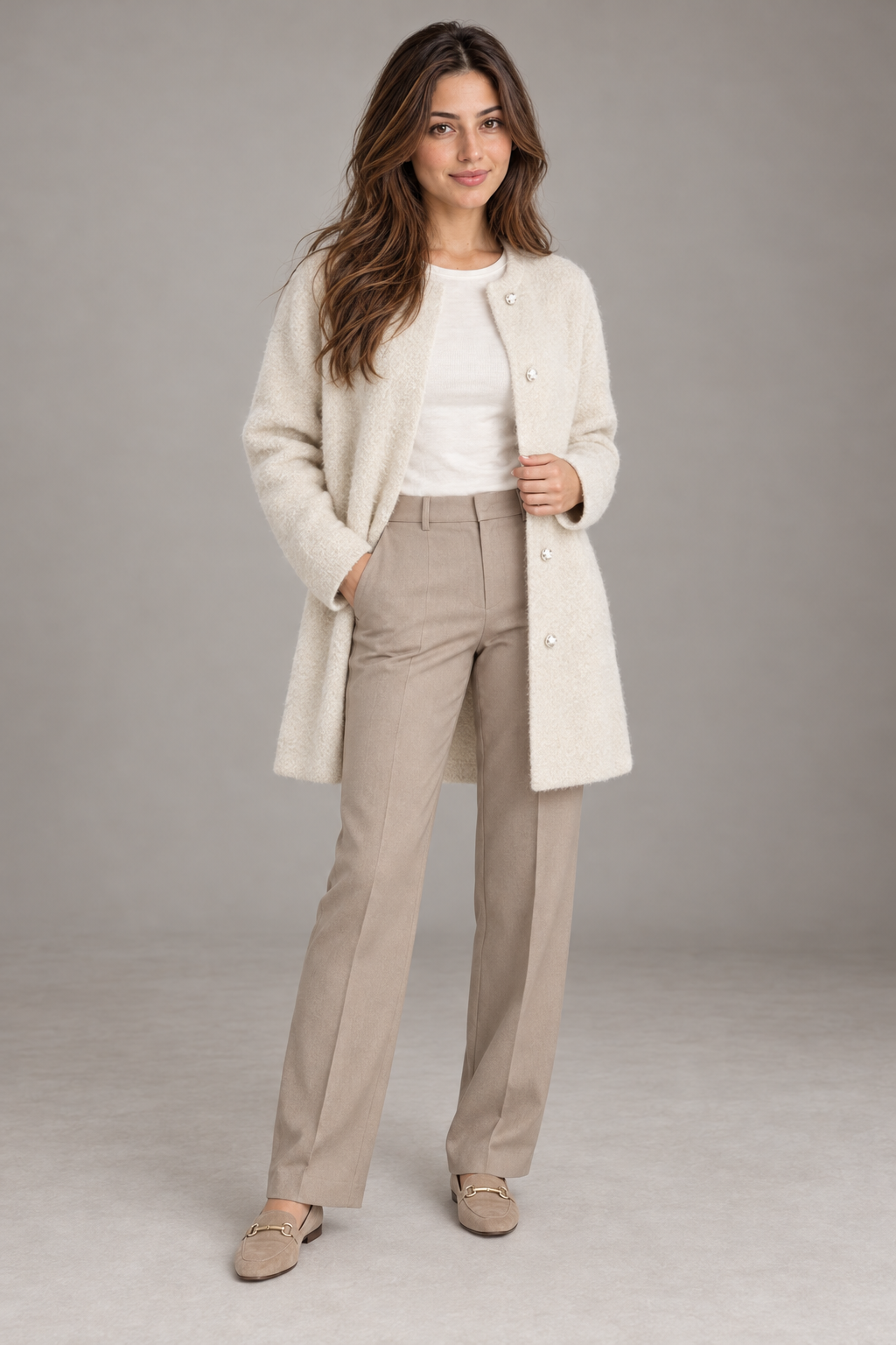 Bloodnew – Gilet boutonné – Abricot – full