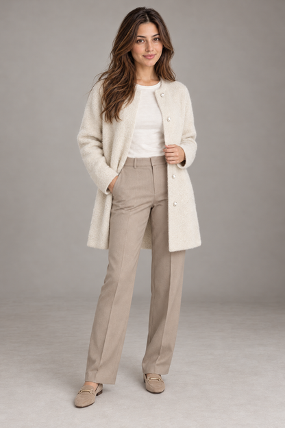 Bloodnew – Gilet boutonné – Abricot – full