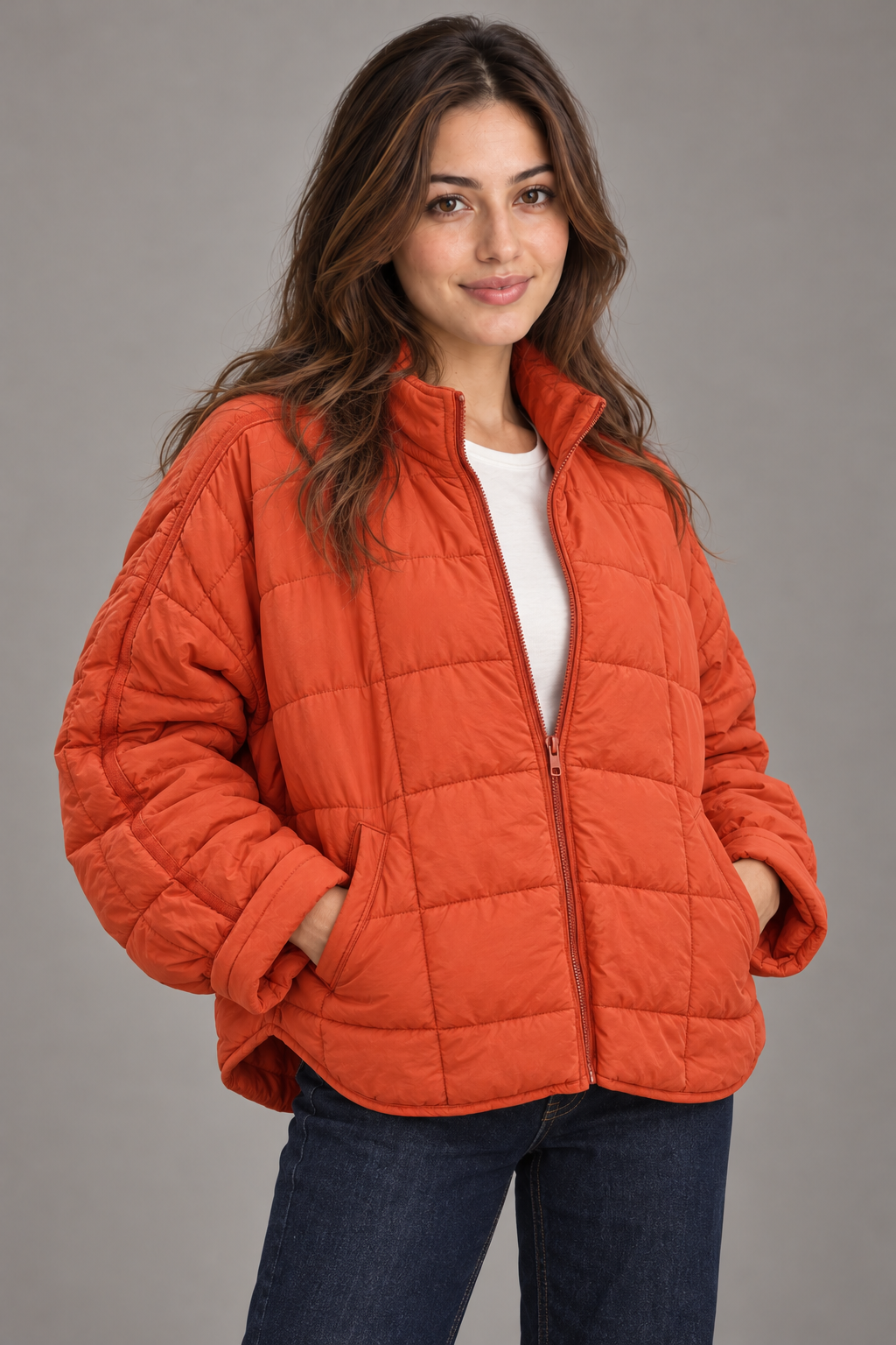 Bloodnew – Manteau zippé – Orange – close