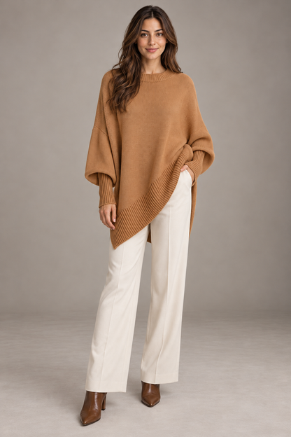 Bloodnew – Pull épais en maille – Camel – full