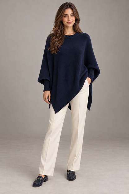 Bloodnew – Pull épais en maille – Bleu marine – full