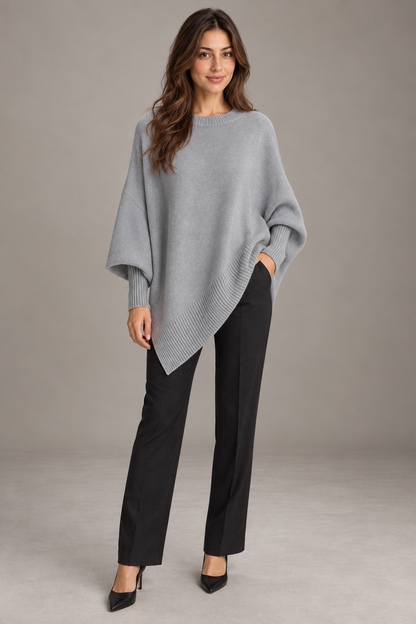 Bloodnew – Pull épais en maille – Gris clair – full