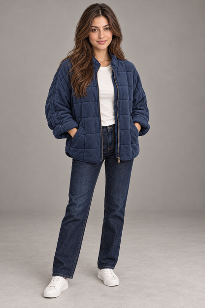 Bloodnew – Manteau zippé – Bleu marine – full